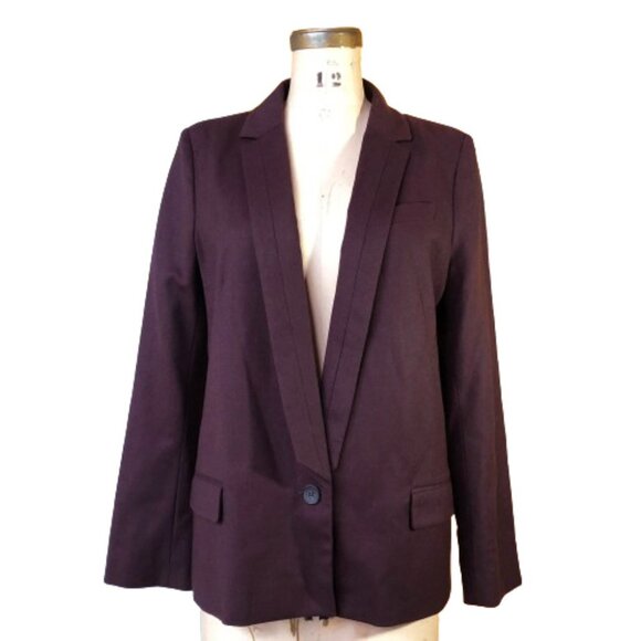 Vintage Comptoir des Cotonniers Noofy Longline Purple Plum Wool-Blend Blazer - Picture 4 of 16
